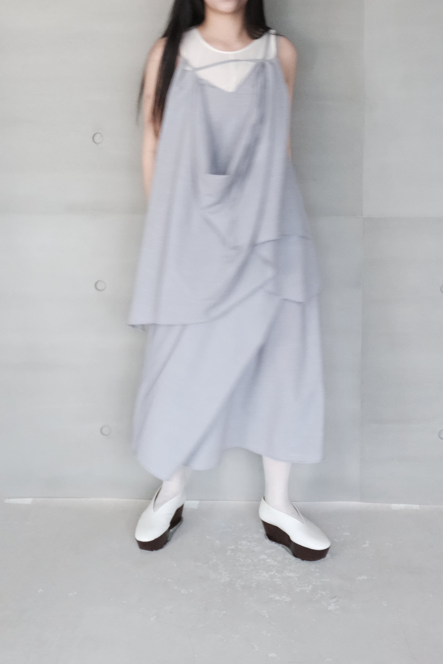 draped-overlay sleeveless top ( in-stock)