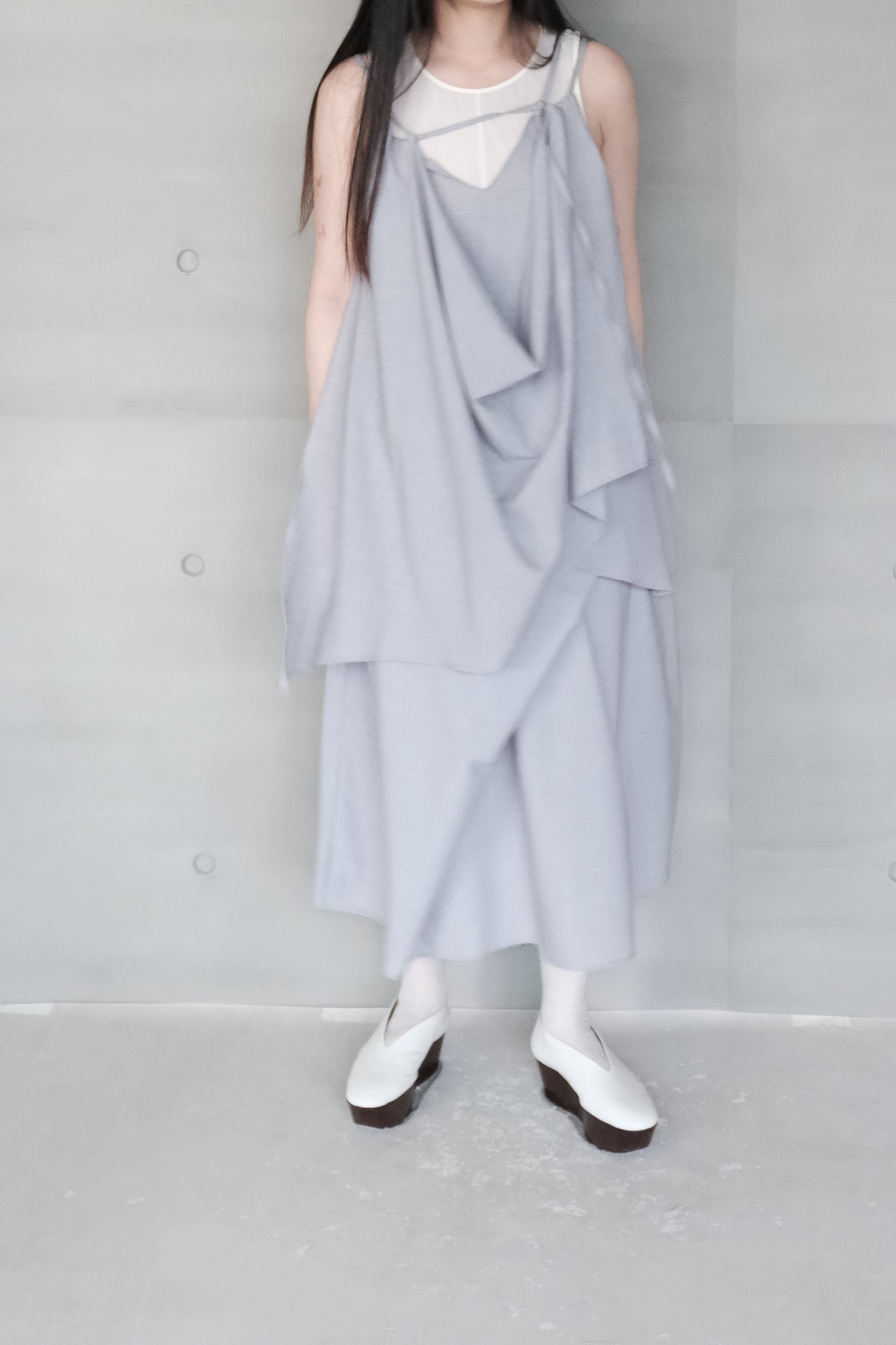 draped-overlay sleeveless top ( in-stock)