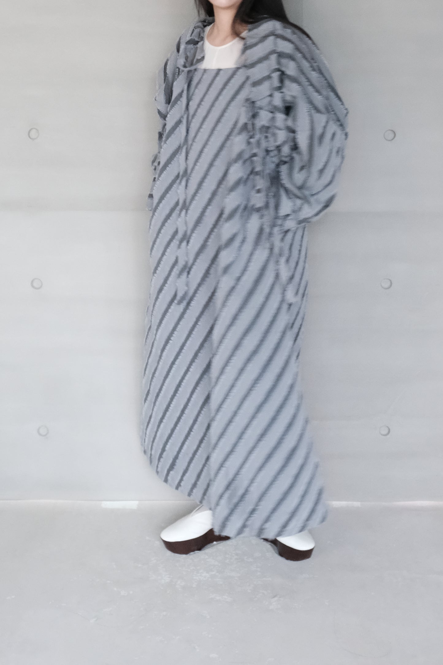 stripe-jacquard grey dress（pre-order)