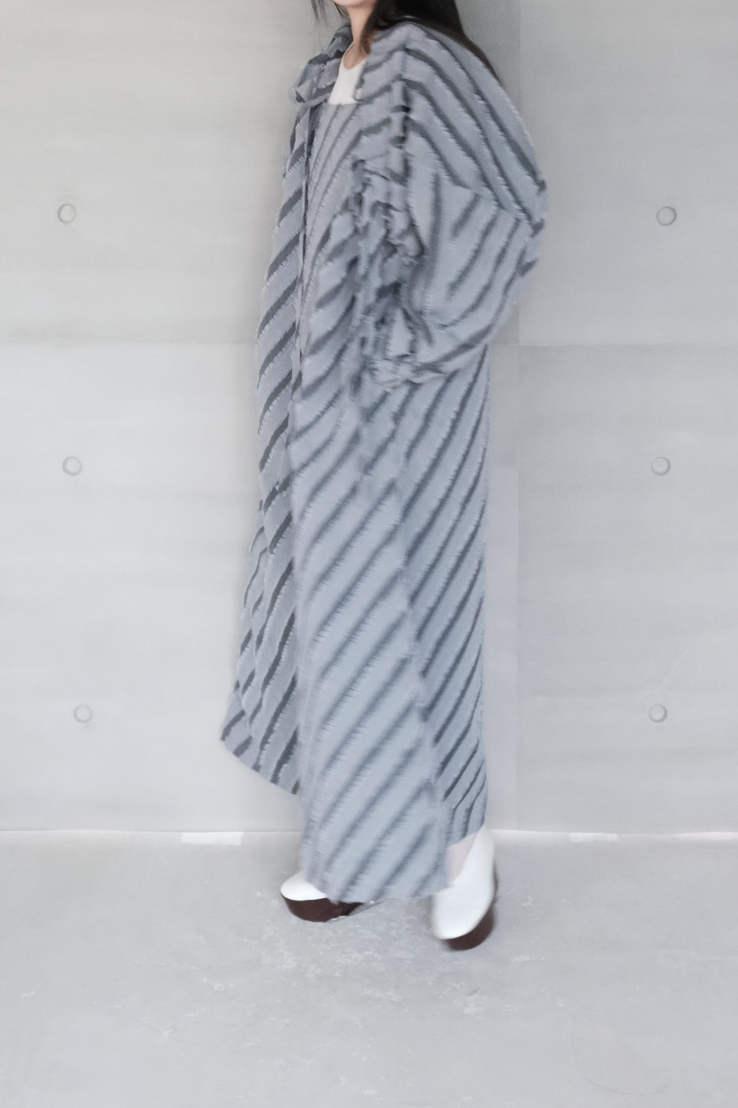 stripe-jacquard grey dress（pre-order)