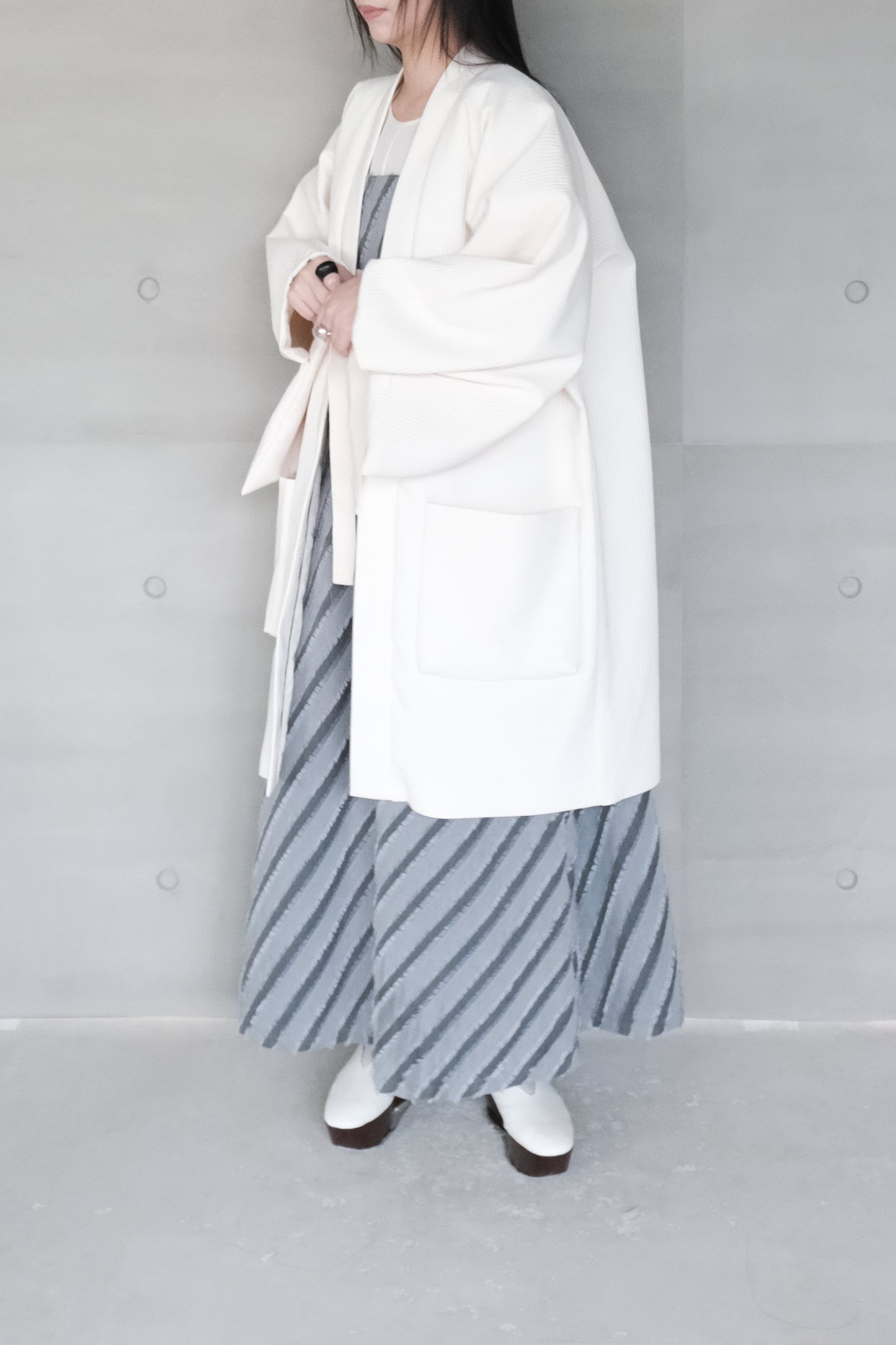 oversized kimono jacket - beige（in-stock)