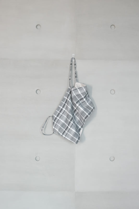 grey checked strap tank top