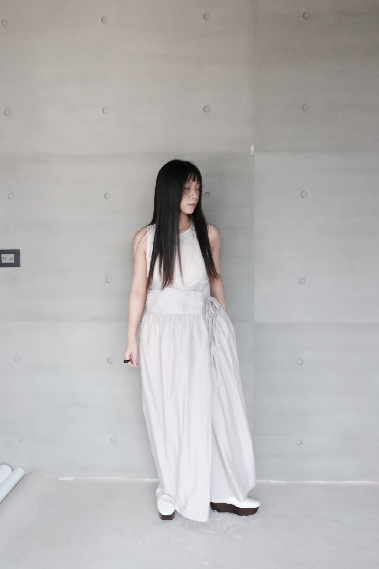 organic cotton hakama wide pants – naturally dyed with blueberry (in-stock)