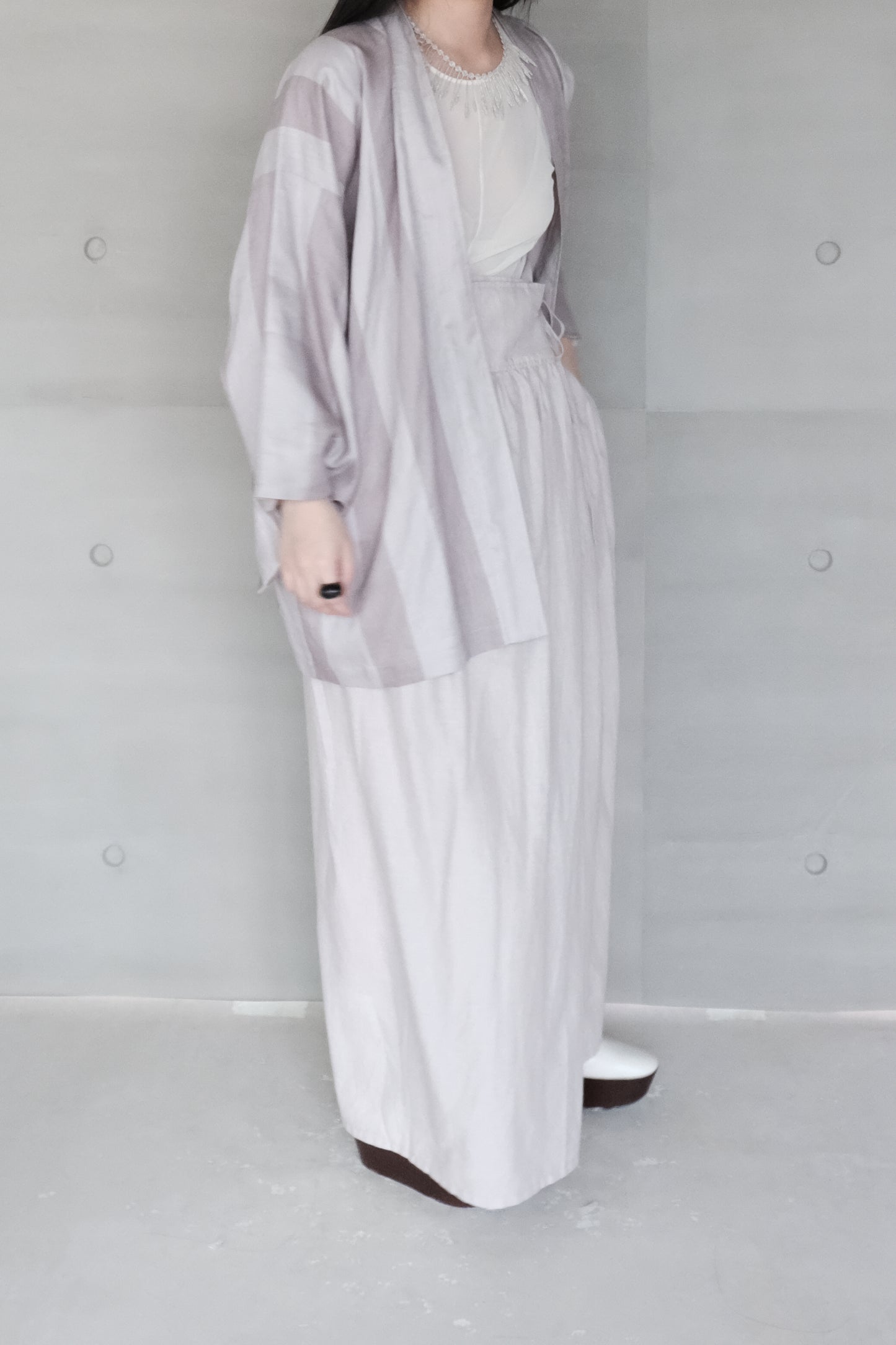 organic cotton hakama wide pants – naturally dyed with blueberry (in-stock)
