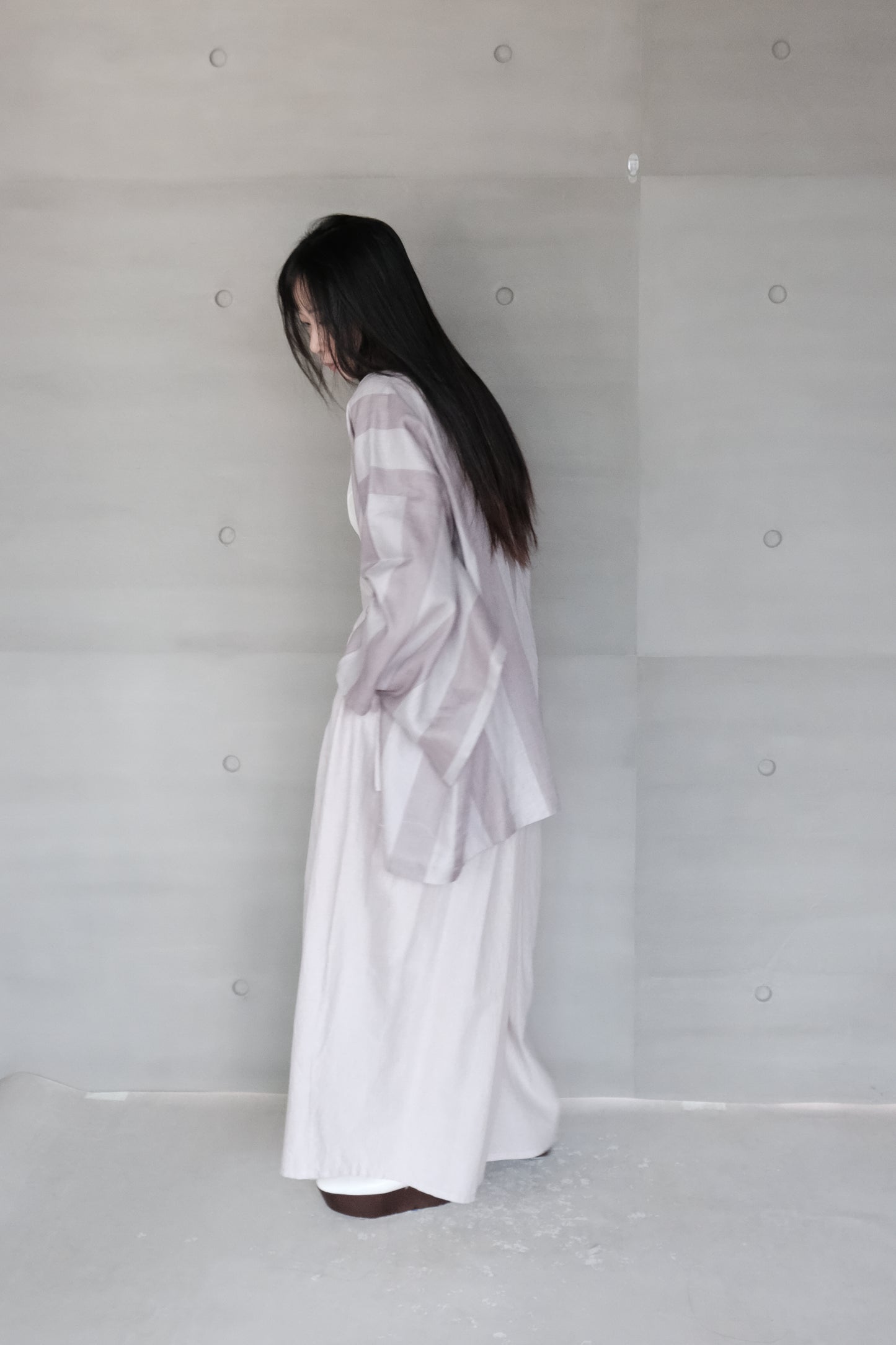 organic cotton hakama wide pants – naturally dyed with blueberry (in-stock)