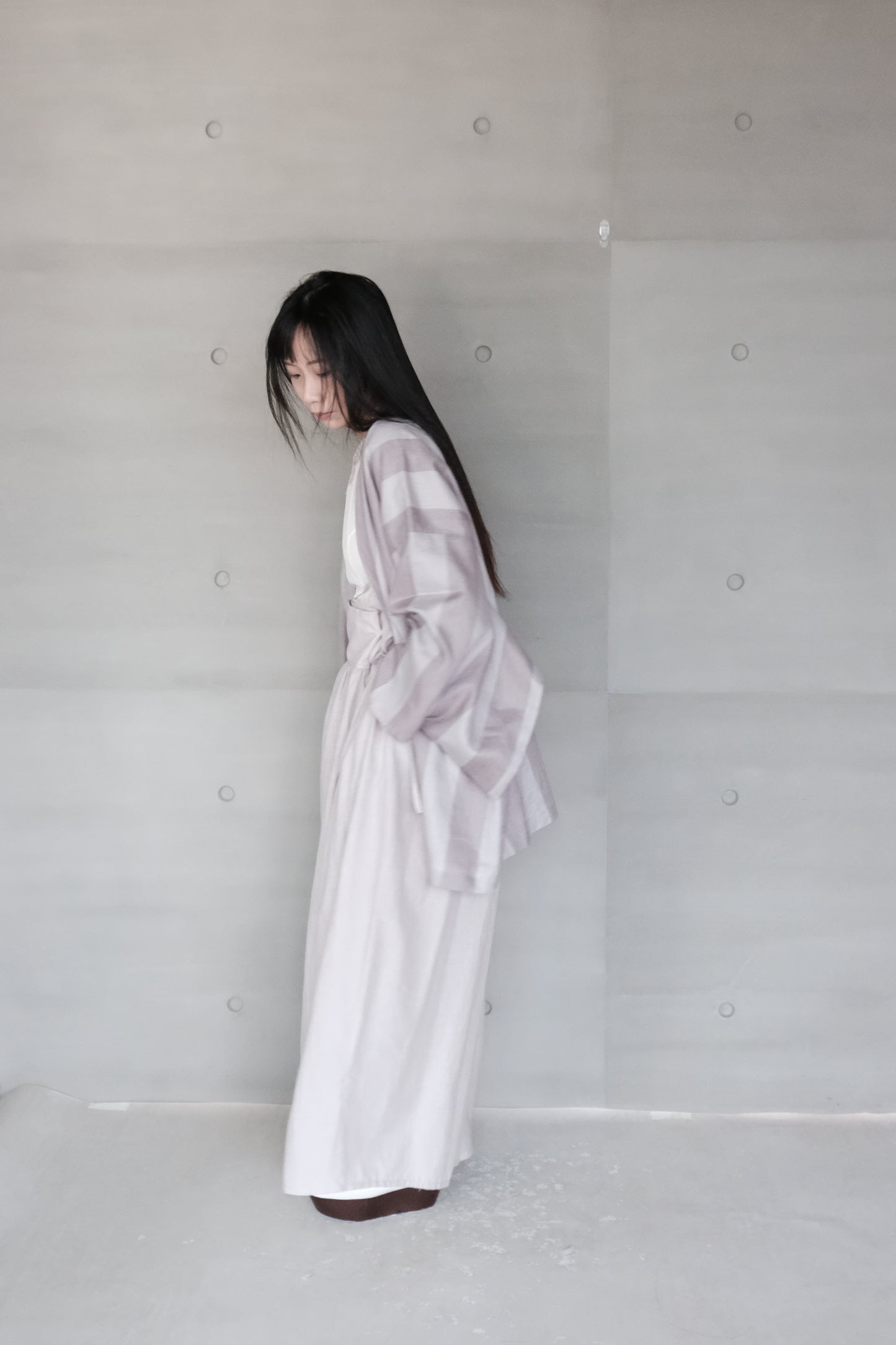 organic cotton hakama wide pants – naturally dyed with blueberry (in-stock)