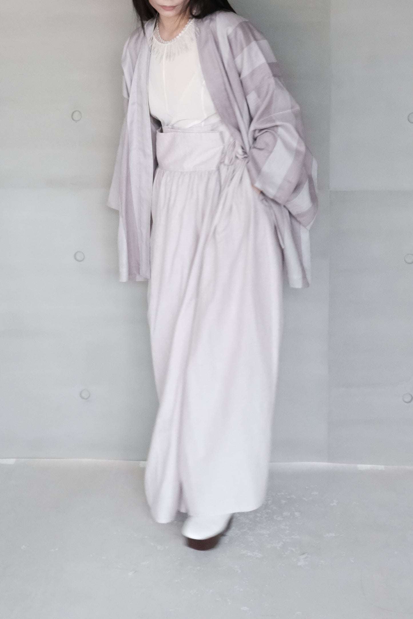 organic cotton hakama wide pants – naturally dyed with blueberry (in-stock)