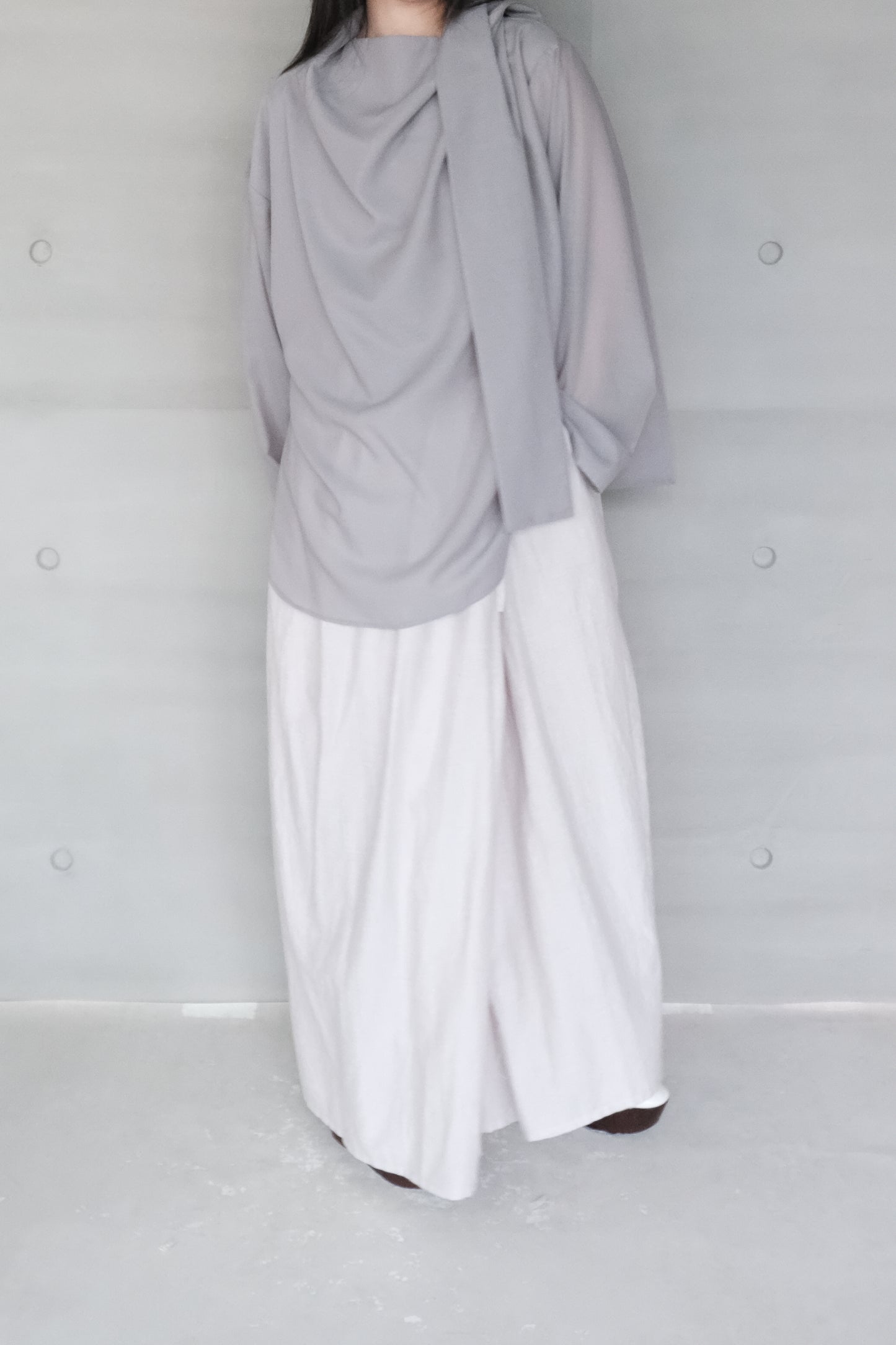 oversized tied-neck top (in-stock)