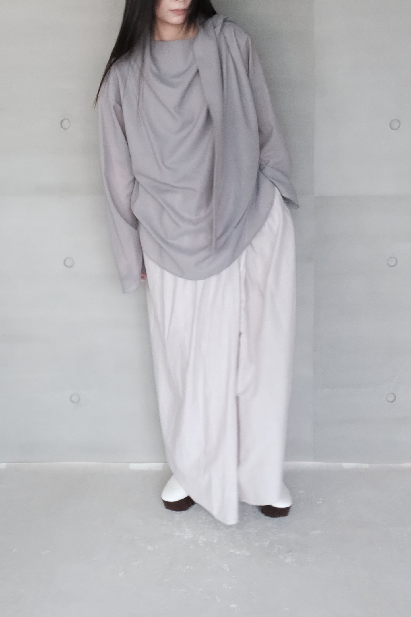 organic cotton hakama wide pants – naturally dyed with blueberry (in-stock)