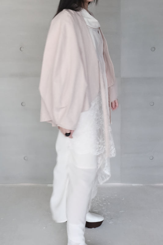 misty pink long-sleeve cover-up jacket ( in-stock )
