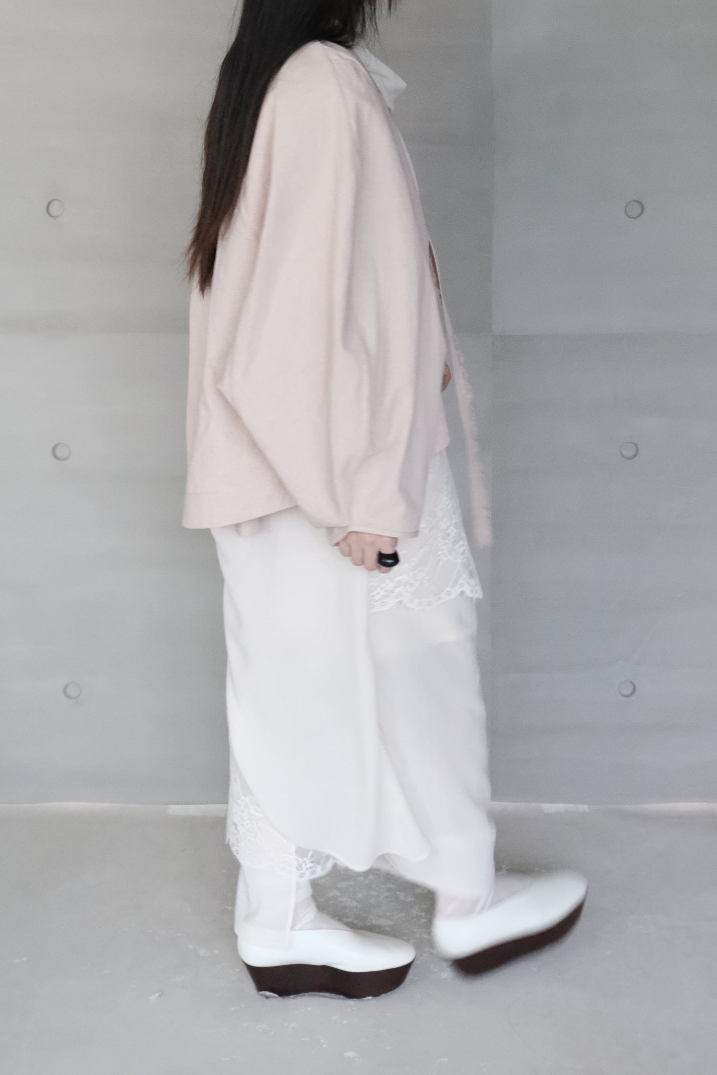 misty pink long-sleeve cover-up jacket ( in-stock )