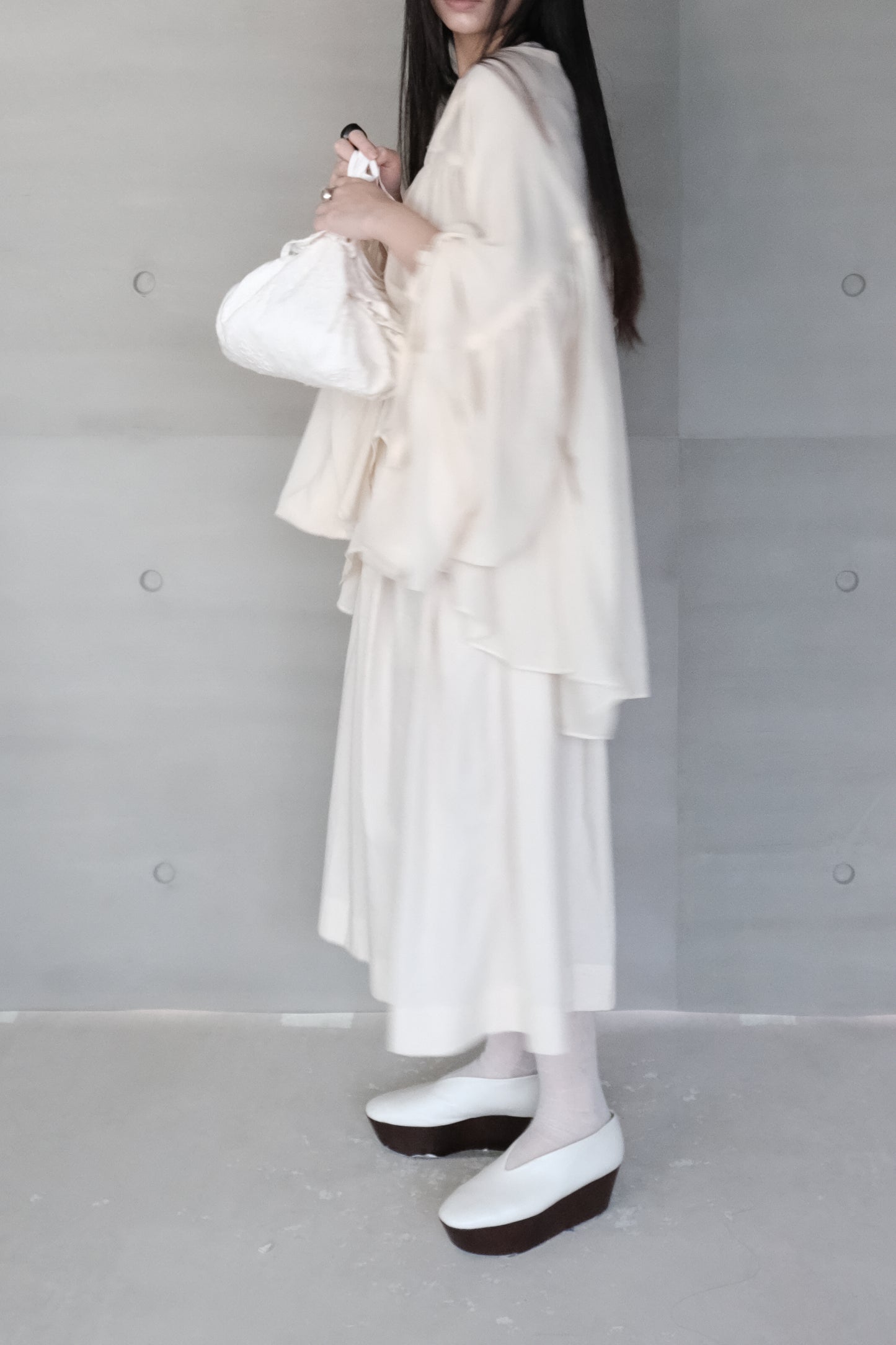 cropped linen-cotton wide pants - beige (pre-order)