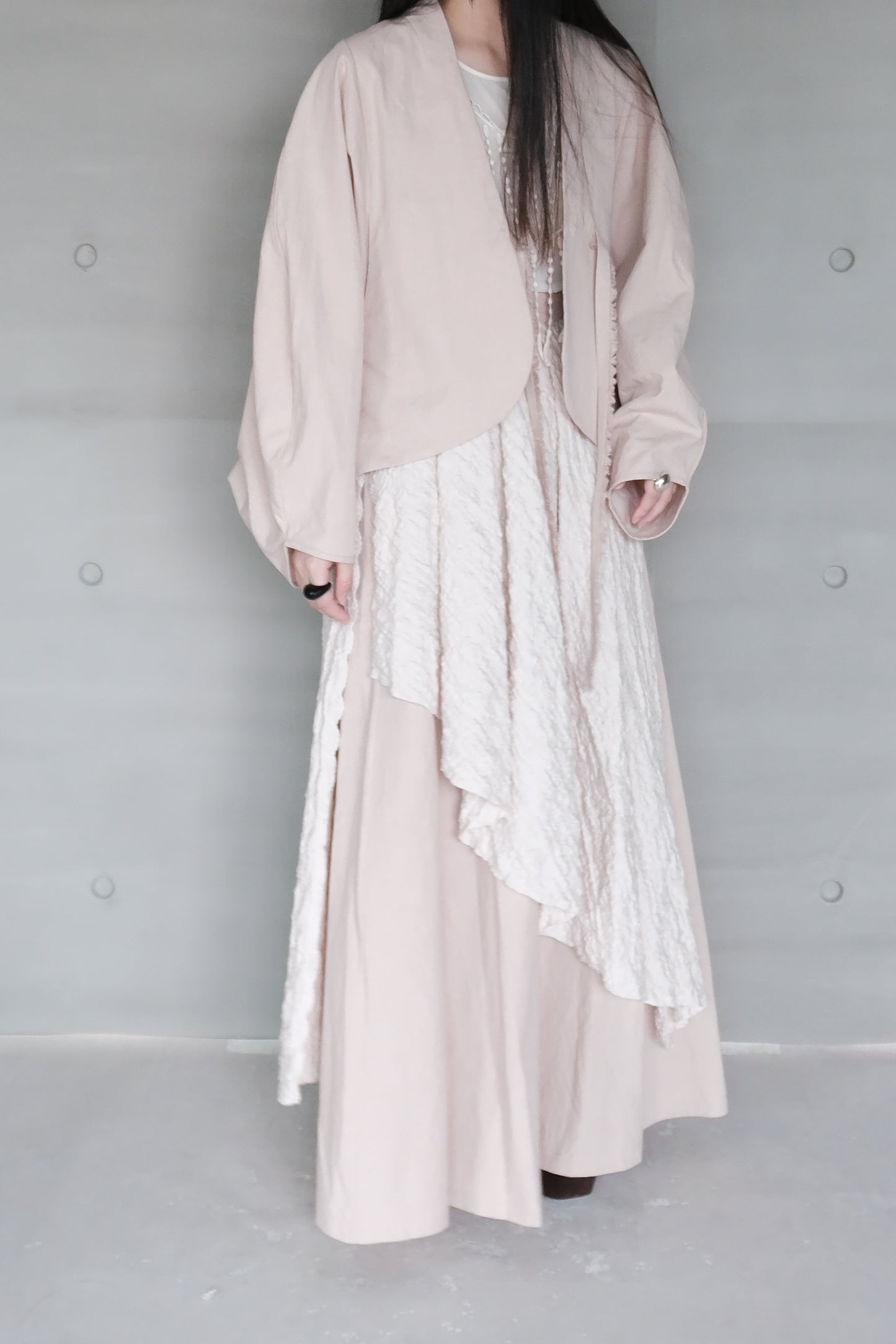 misty pink ruched layered skirt (limited item)