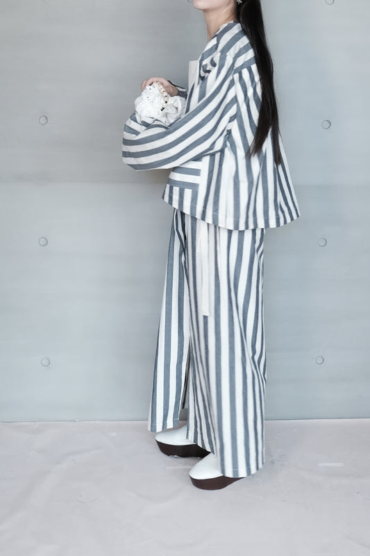 wide stripe cotton-linen cover (in-stock)