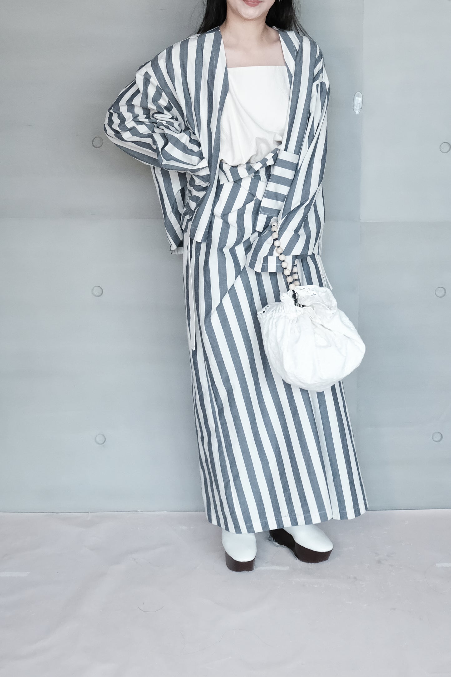 wide stripe cotton-linen cover (in-stock)
