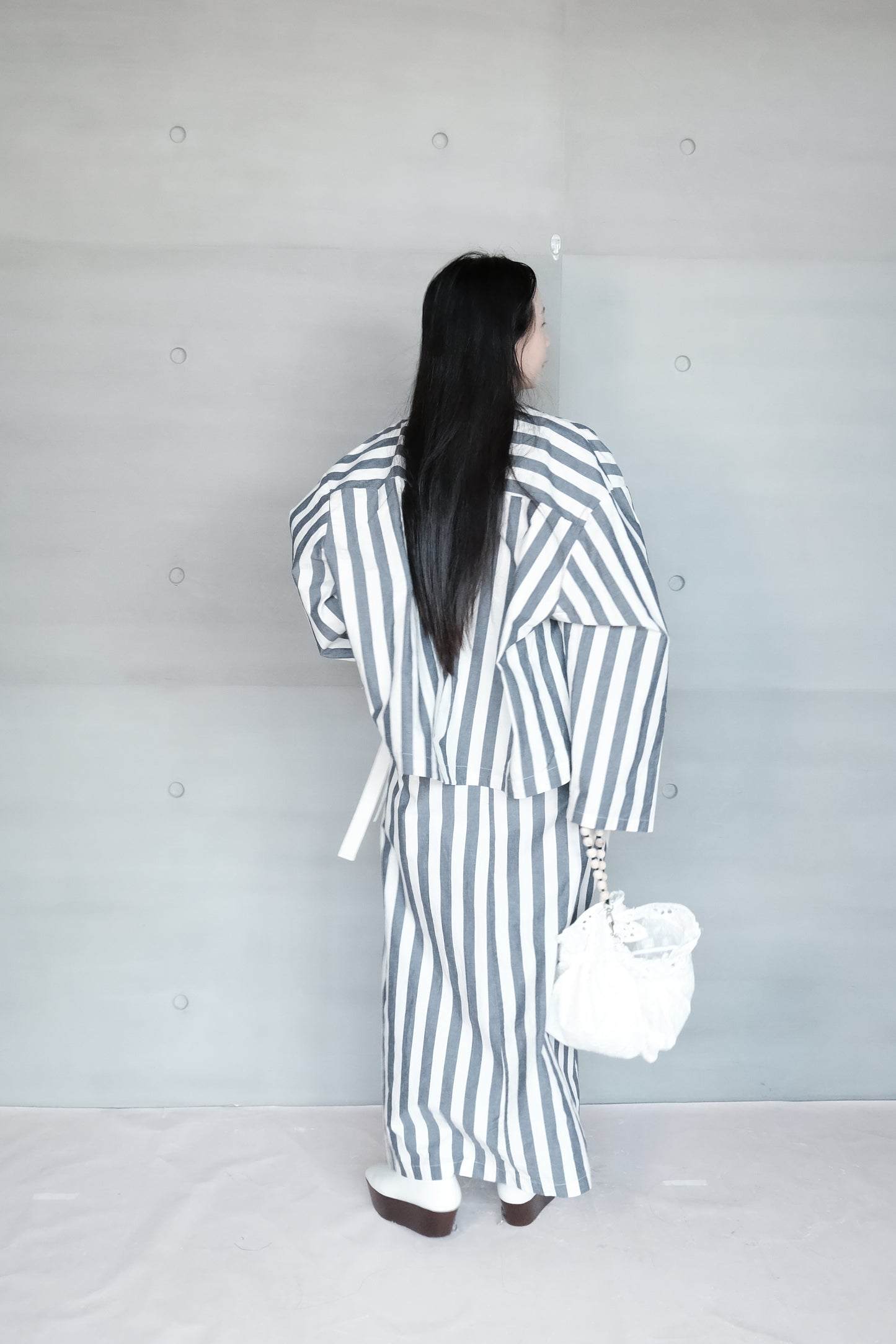 wide stripe cotton-linen cover (in-stock)