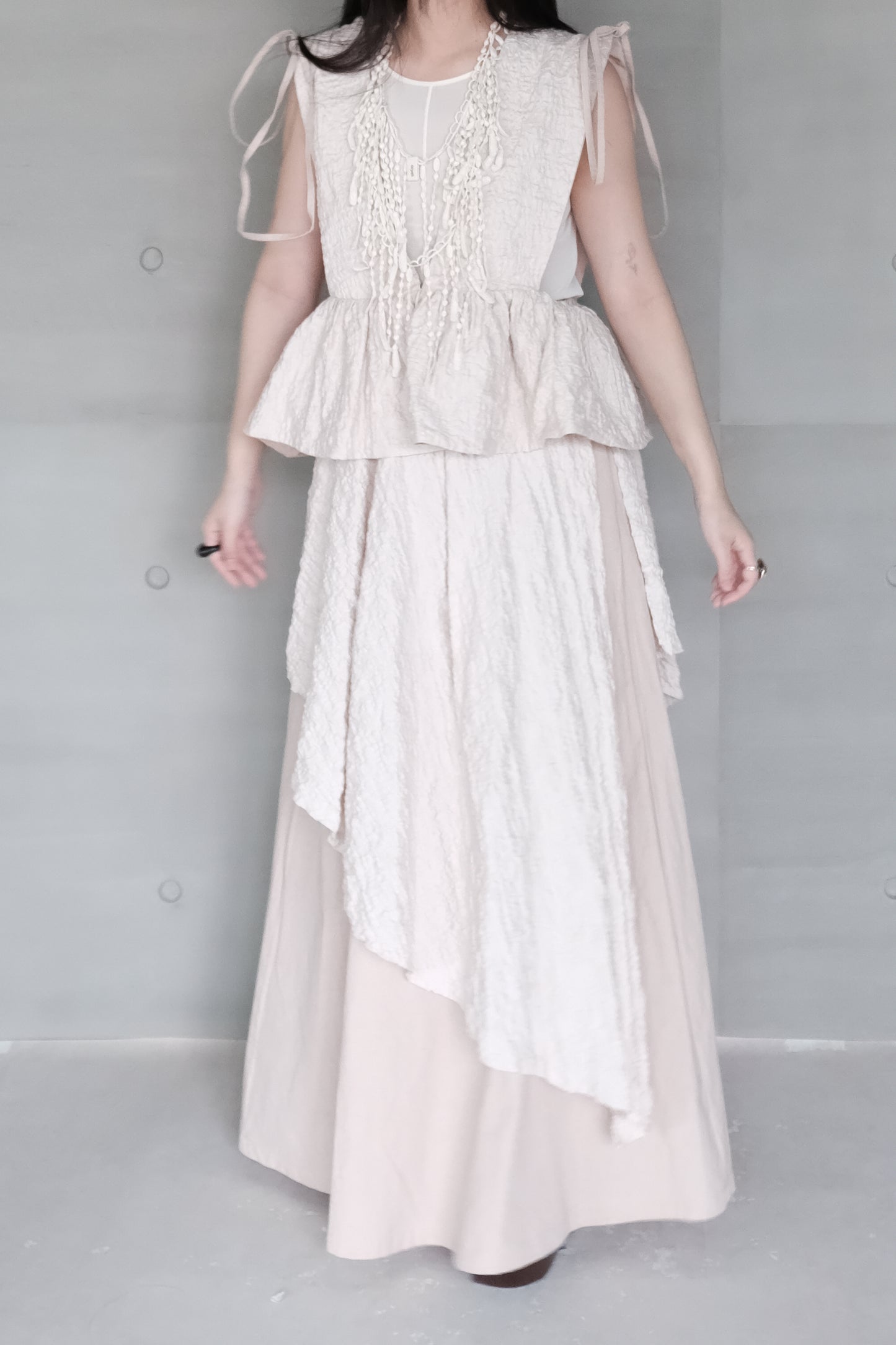 misty pink ruched vest top (limited item)