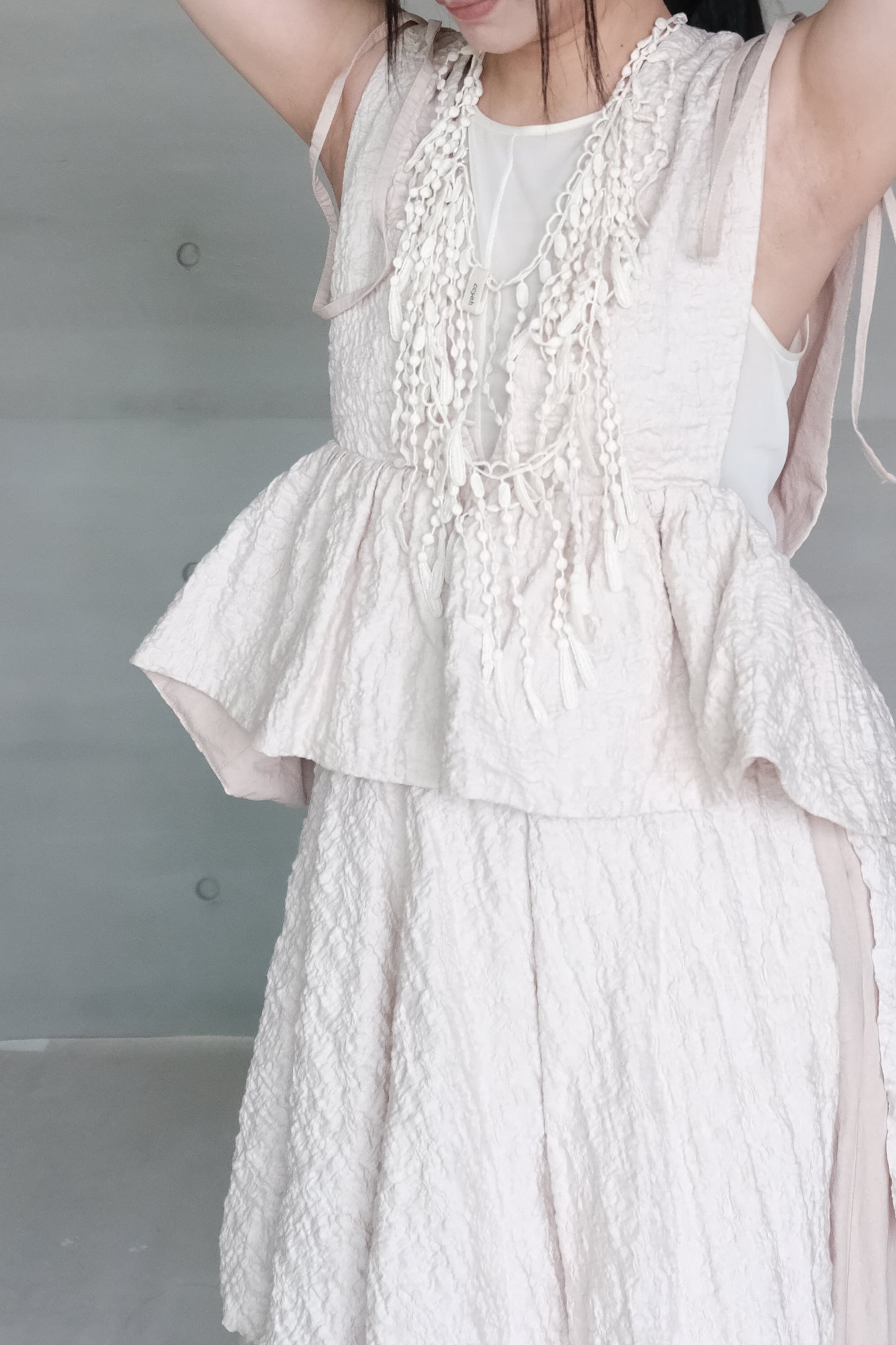 misty pink ruched vest top (limited item)