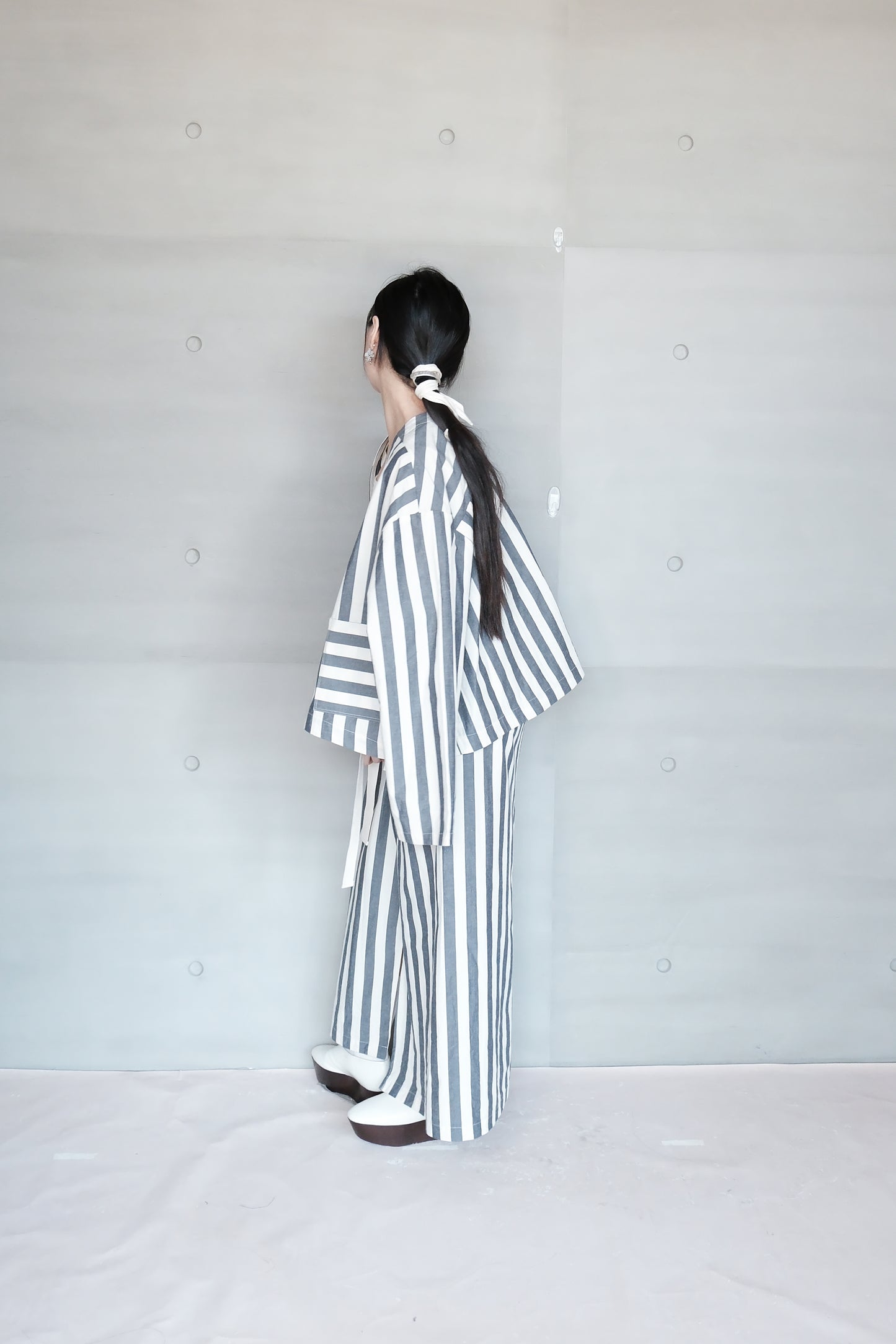 wide stripe cotton-linen cover (in-stock)