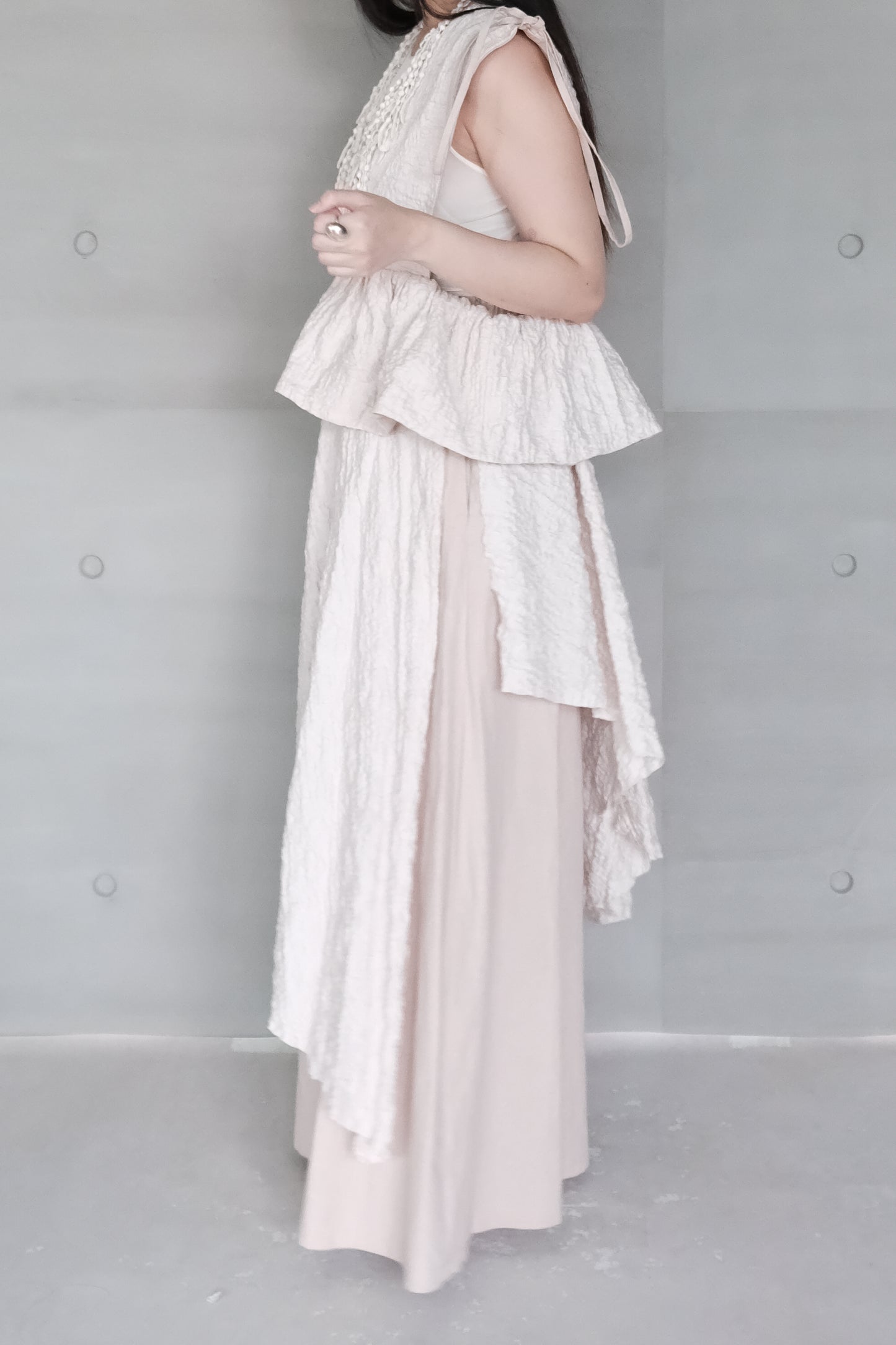 misty pink ruched vest top (limited item)