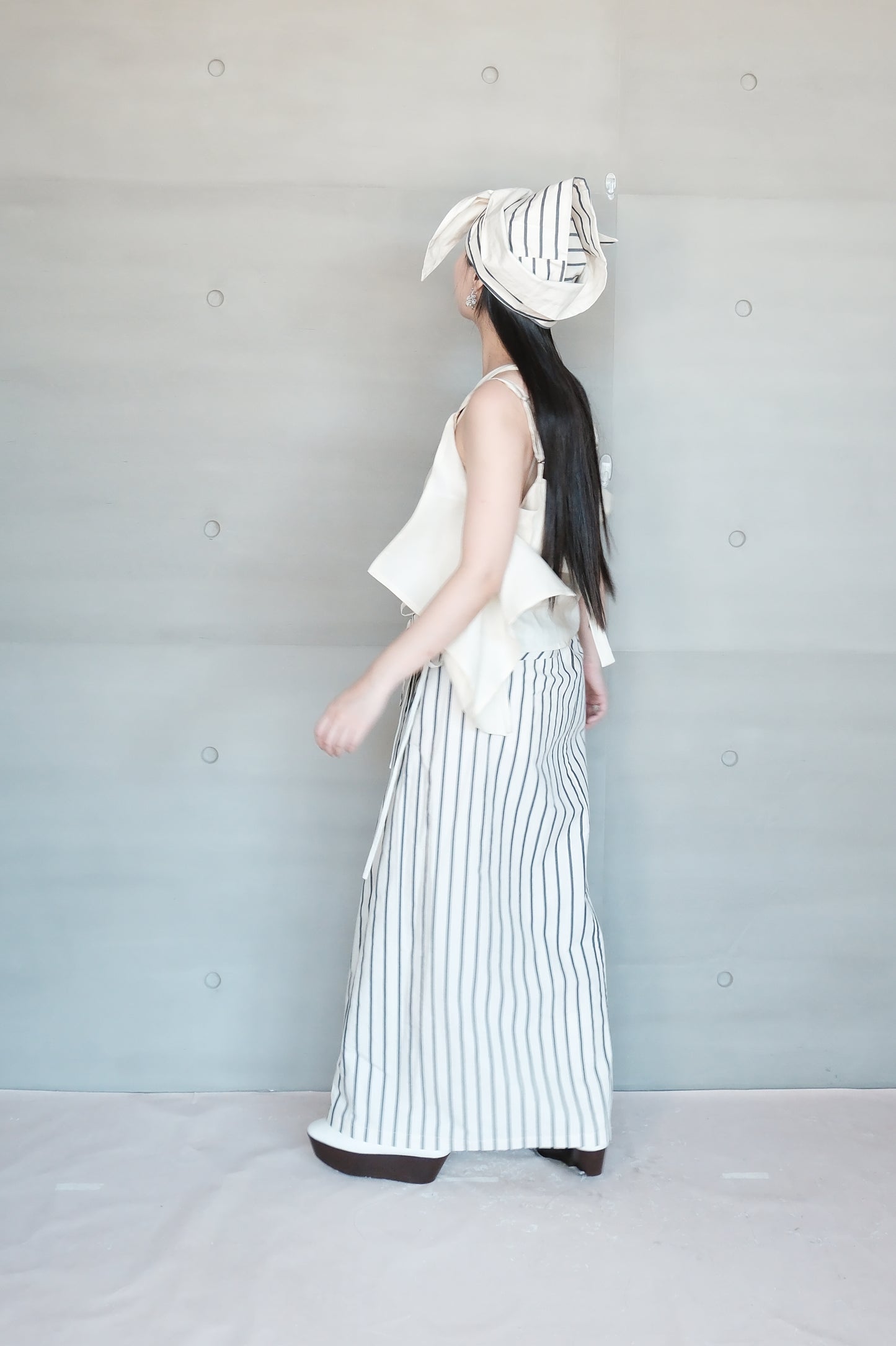 asymmetric folded layer strap dress