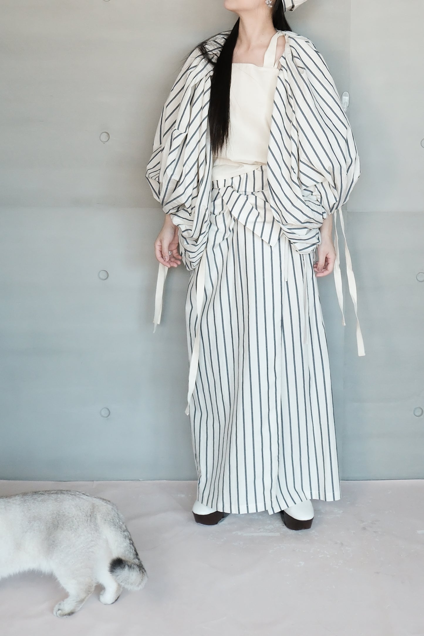 asymmetric folded layer strap dress