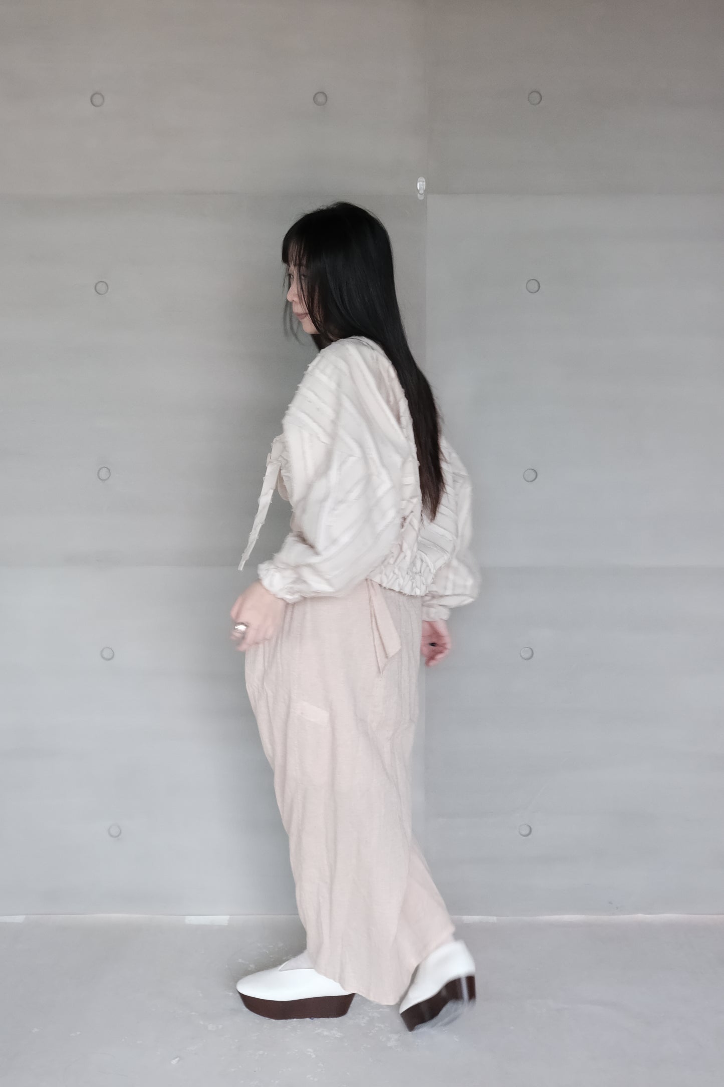 non-dyed organic wrap midi skirt (in-stock)