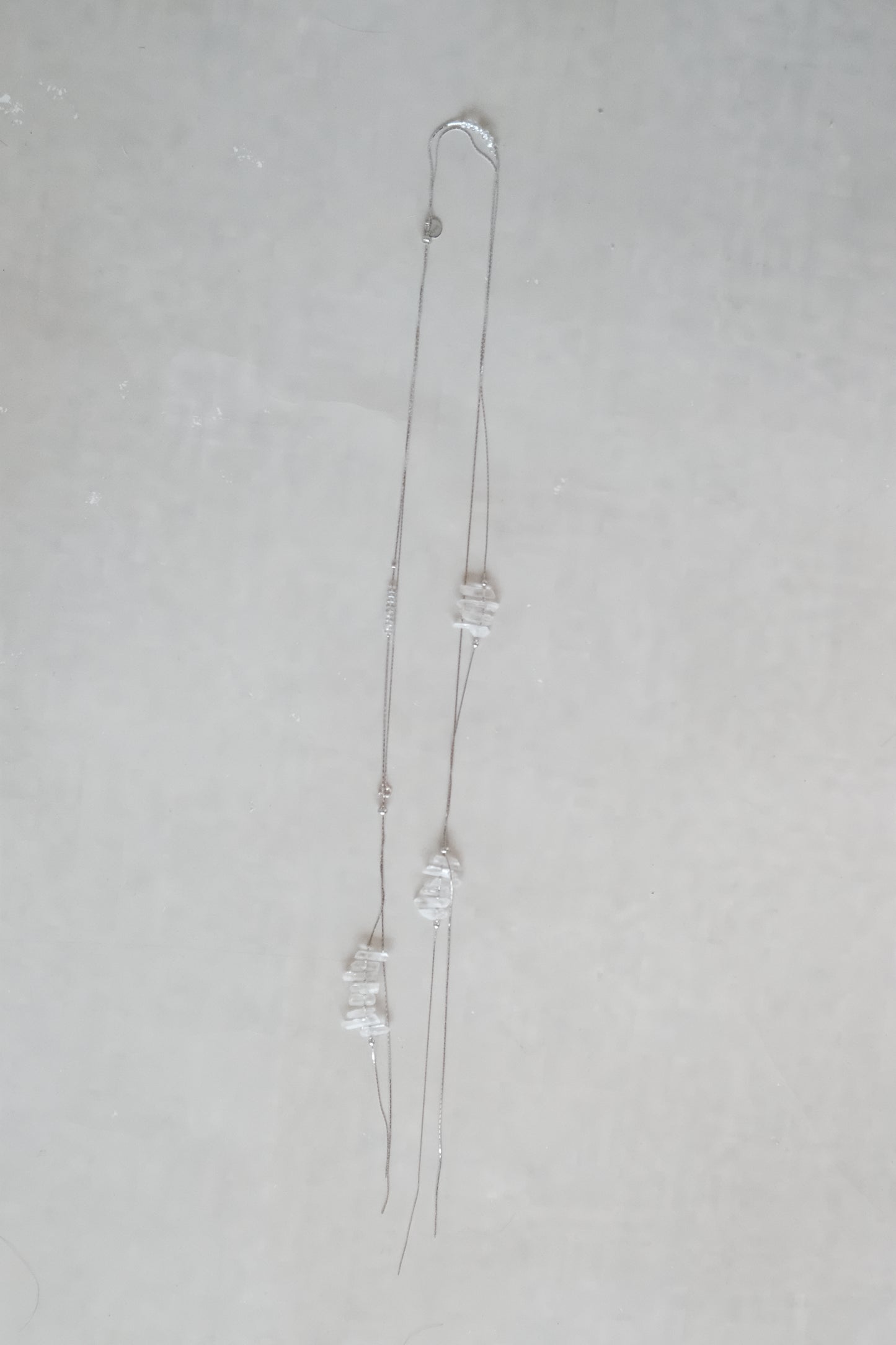 clear quartz raw crystal long waist chain