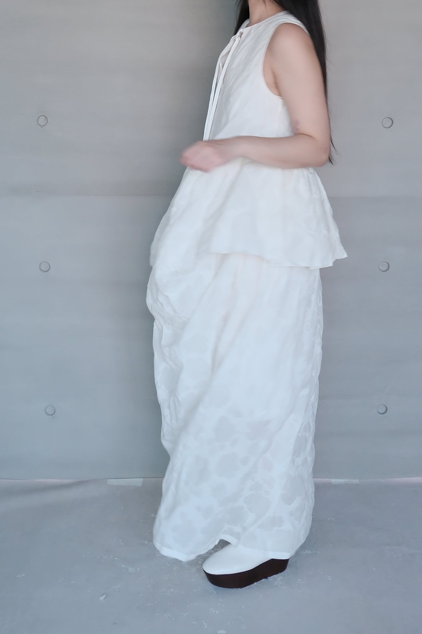 draped layered sleeveless dress (in-stock)