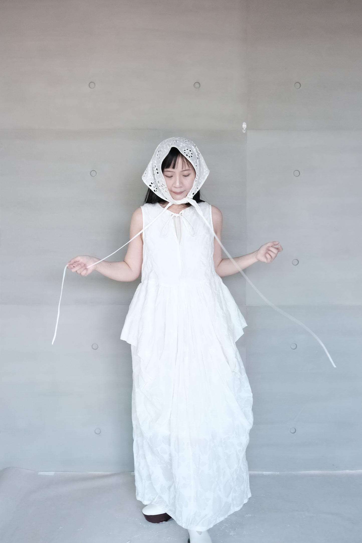 draped layered sleeveless dress (in-stock)