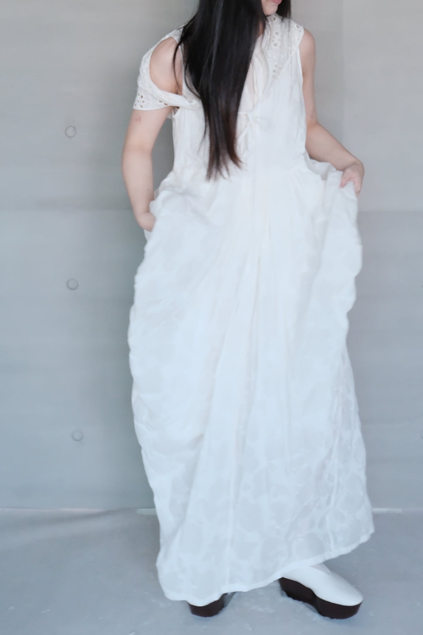 draped layered sleeveless dress (in-stock)