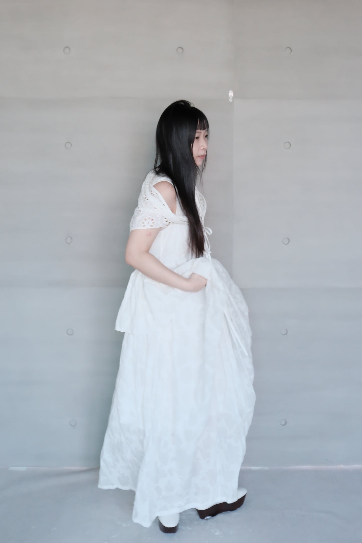 draped layered sleeveless dress (in-stock)