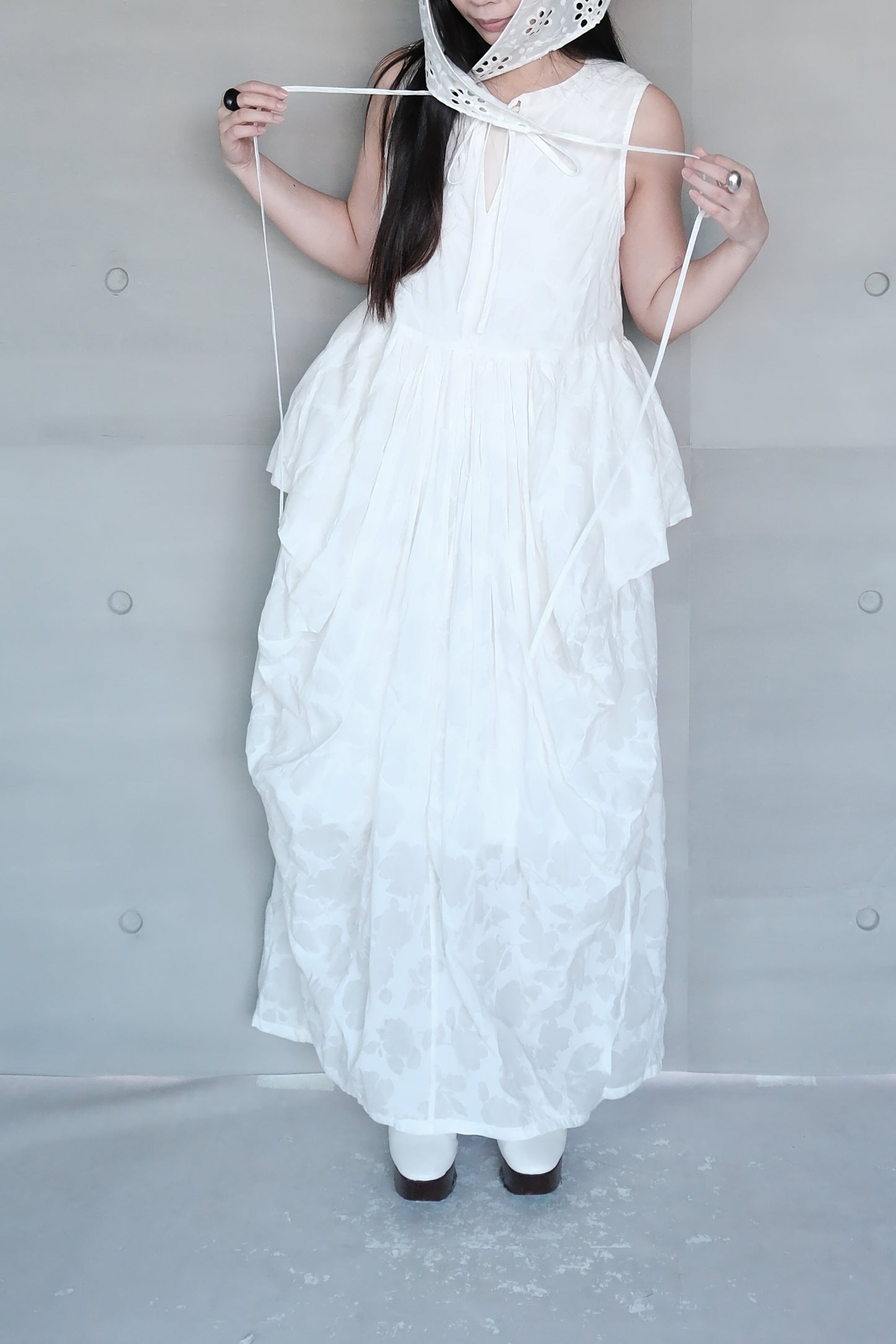 draped layered sleeveless dress (in-stock)