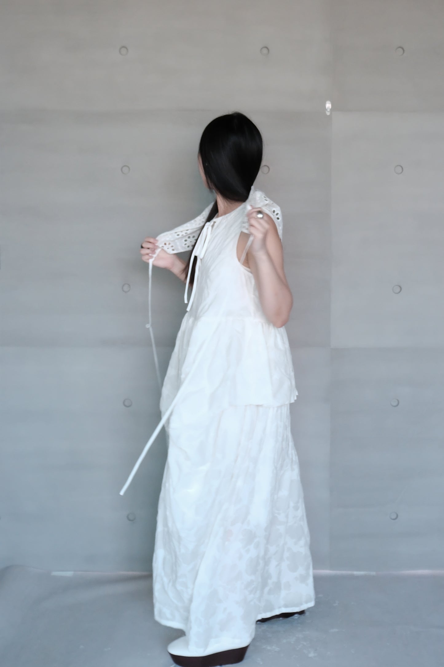 draped layered sleeveless dress (in-stock)