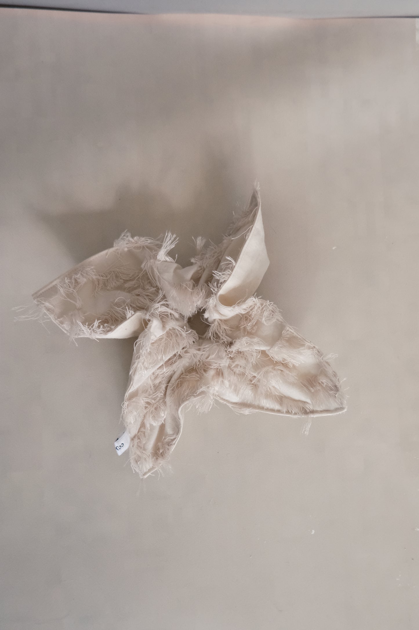 square patchwork hair tie - beige