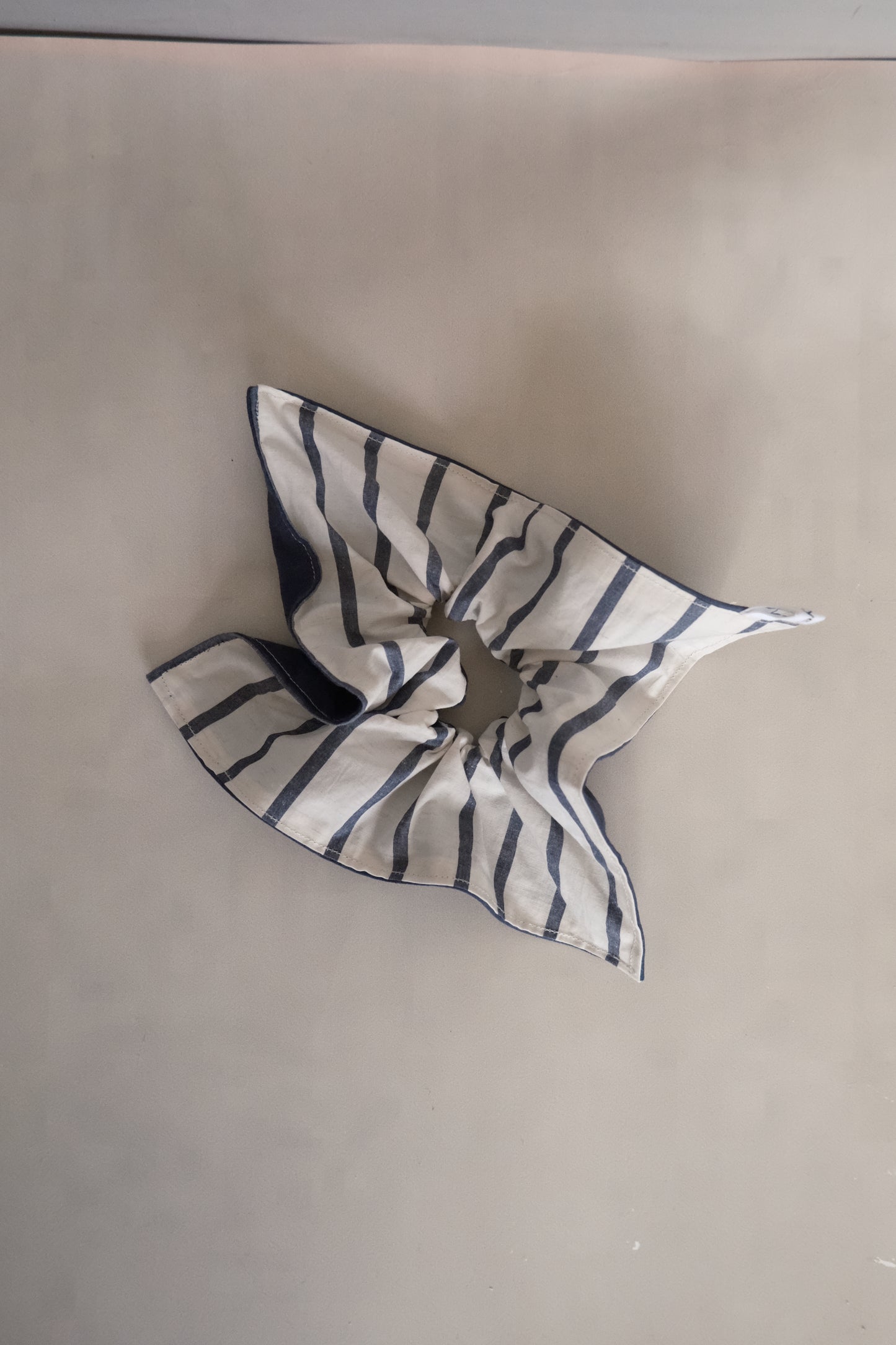 square patchwork hair tie - stripe navy