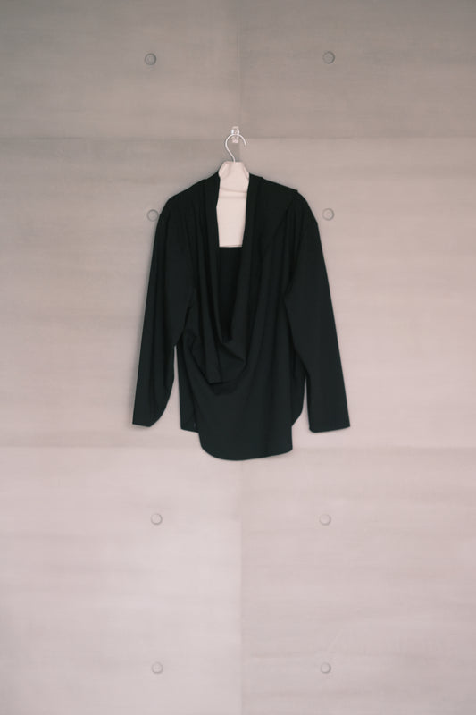 long sleeves wrap blouse - black (in-stock)