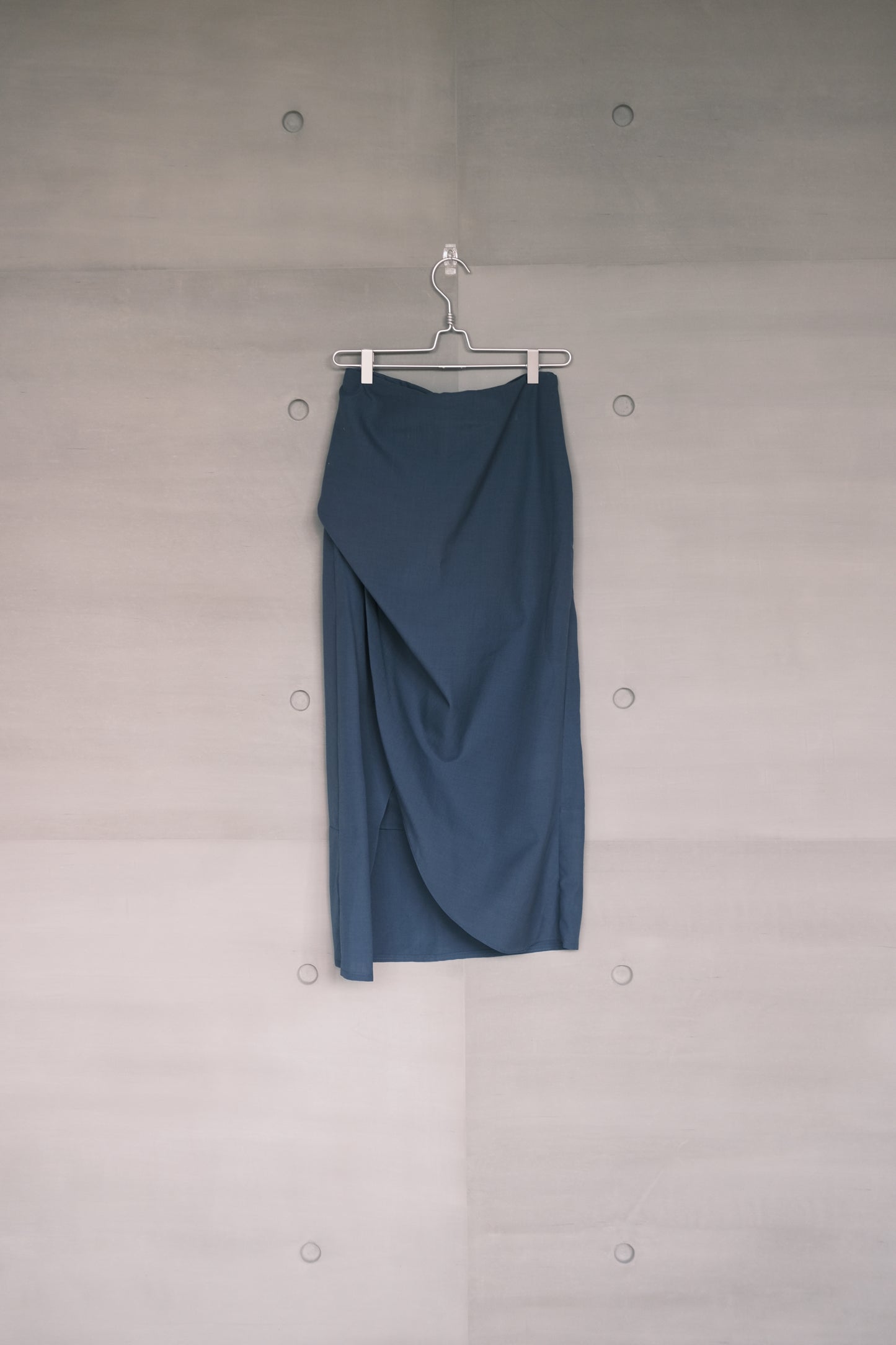 wool- blend asymmetric draped skirt (pre-order)
