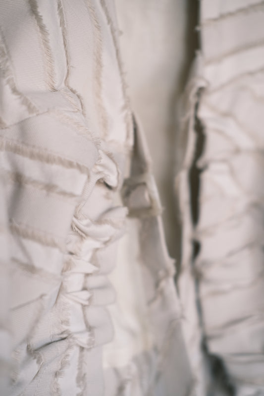 paneled constructed with stripe-jacquard jacket （in-stock)