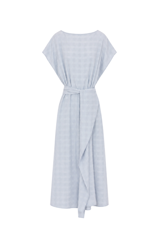 crinkled cotton wrapped dress (in-stock)