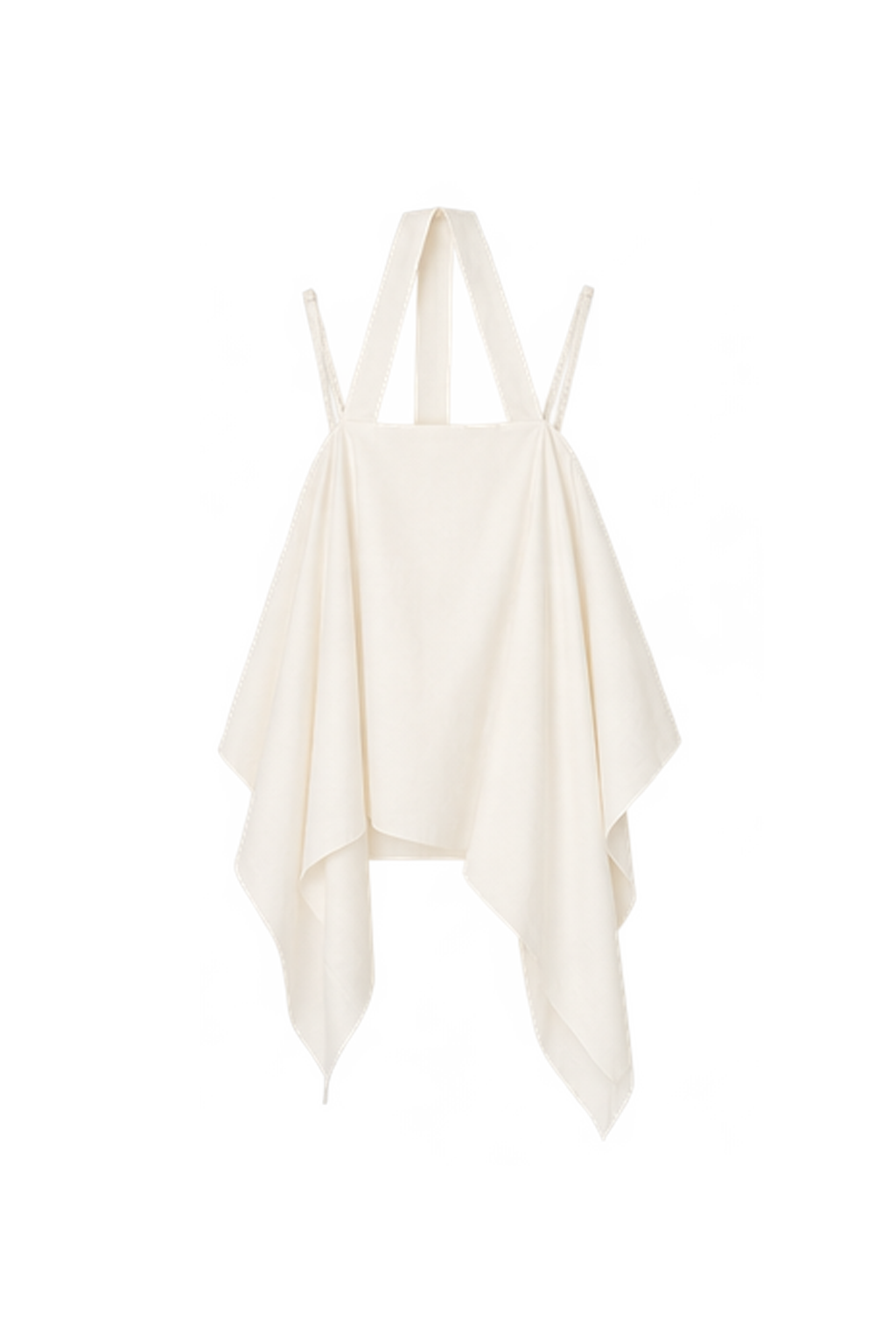 square-cut tie-strap top - cream （in-stock)