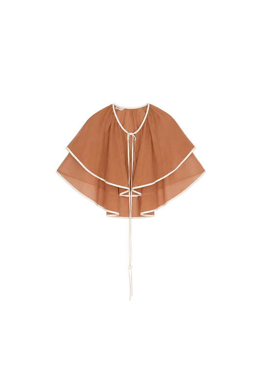 cotton organdy double-layer cape