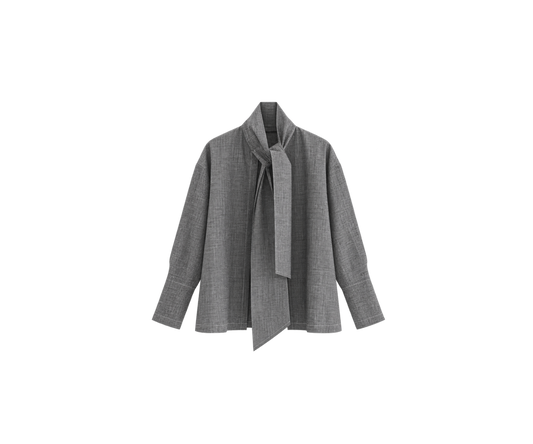 lightweight denim oversized scarf shirt