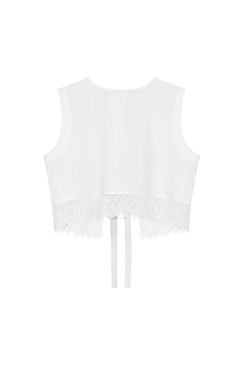 pleated -cotton lace vest top