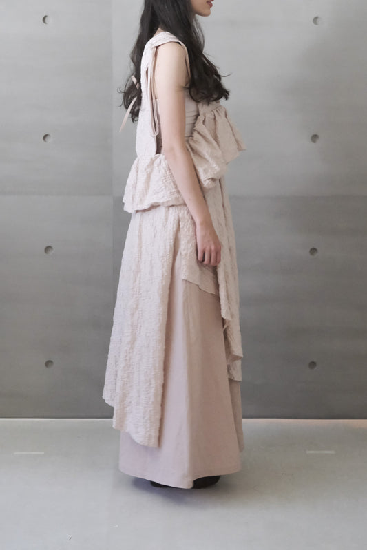 misty pink ruched layered skirt (limited item)