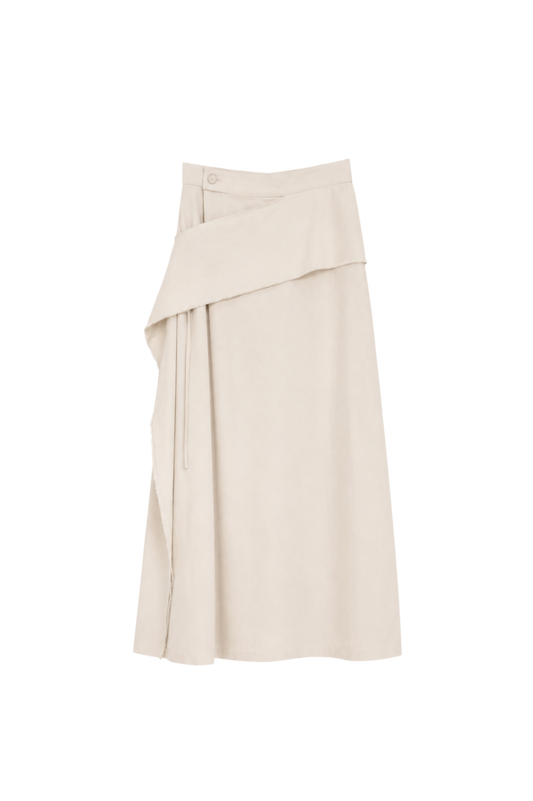 cotton-linen pleated wide ivory pants (in-stock)