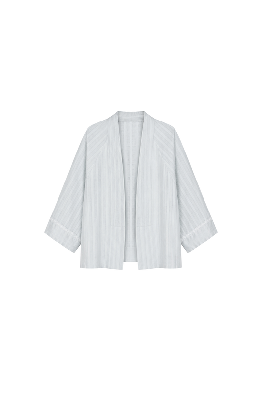 silver lace tuck ramie linen jacket (pre-order 11月寄出)