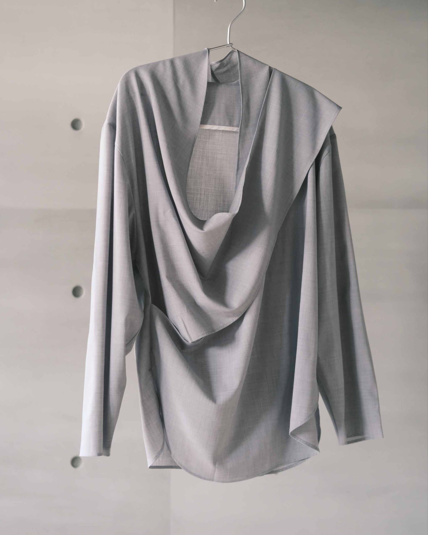 long sleeves wrap blouse - grey violet (in-stock)