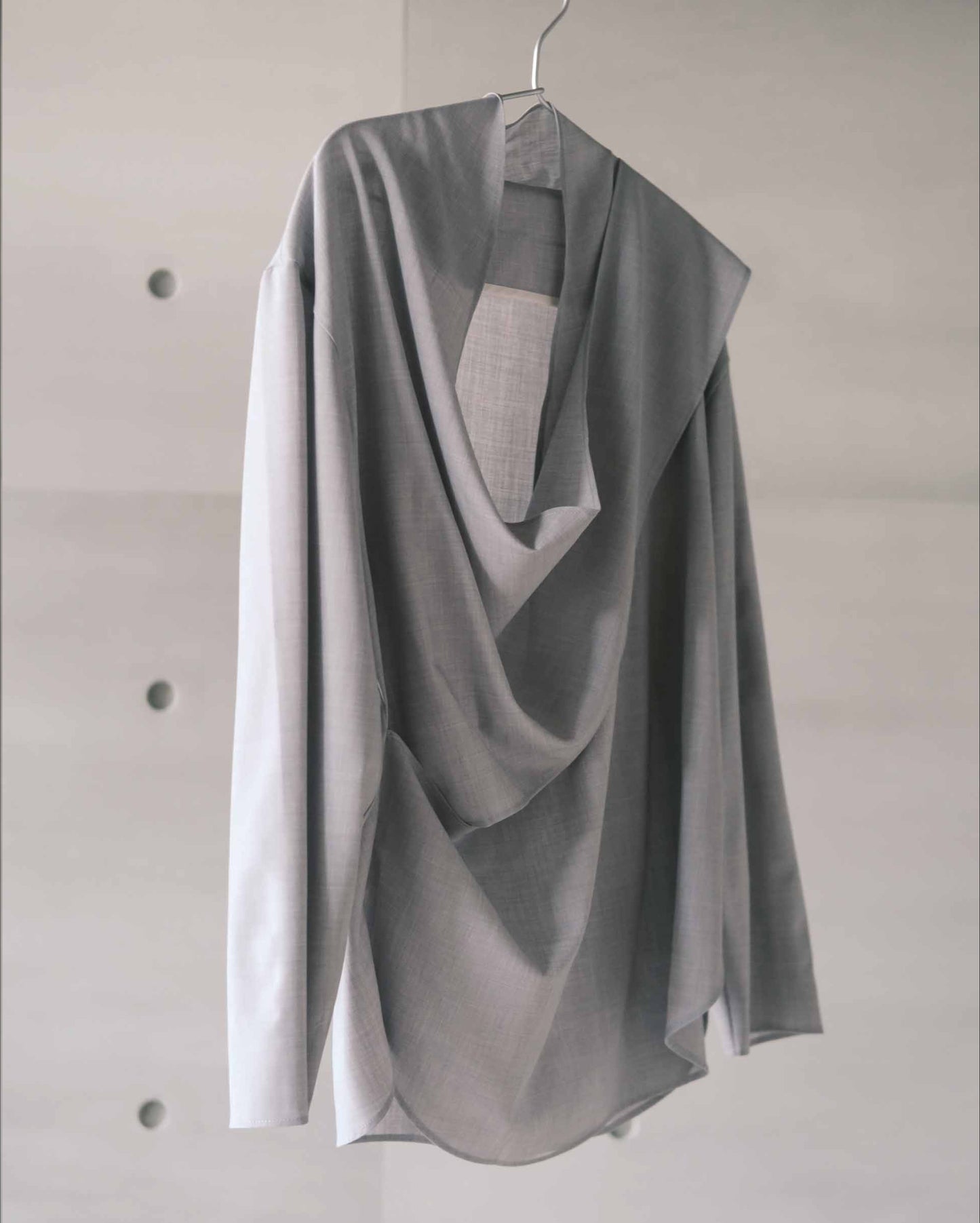 long sleeves wrap blouse - grey violet (in-stock)